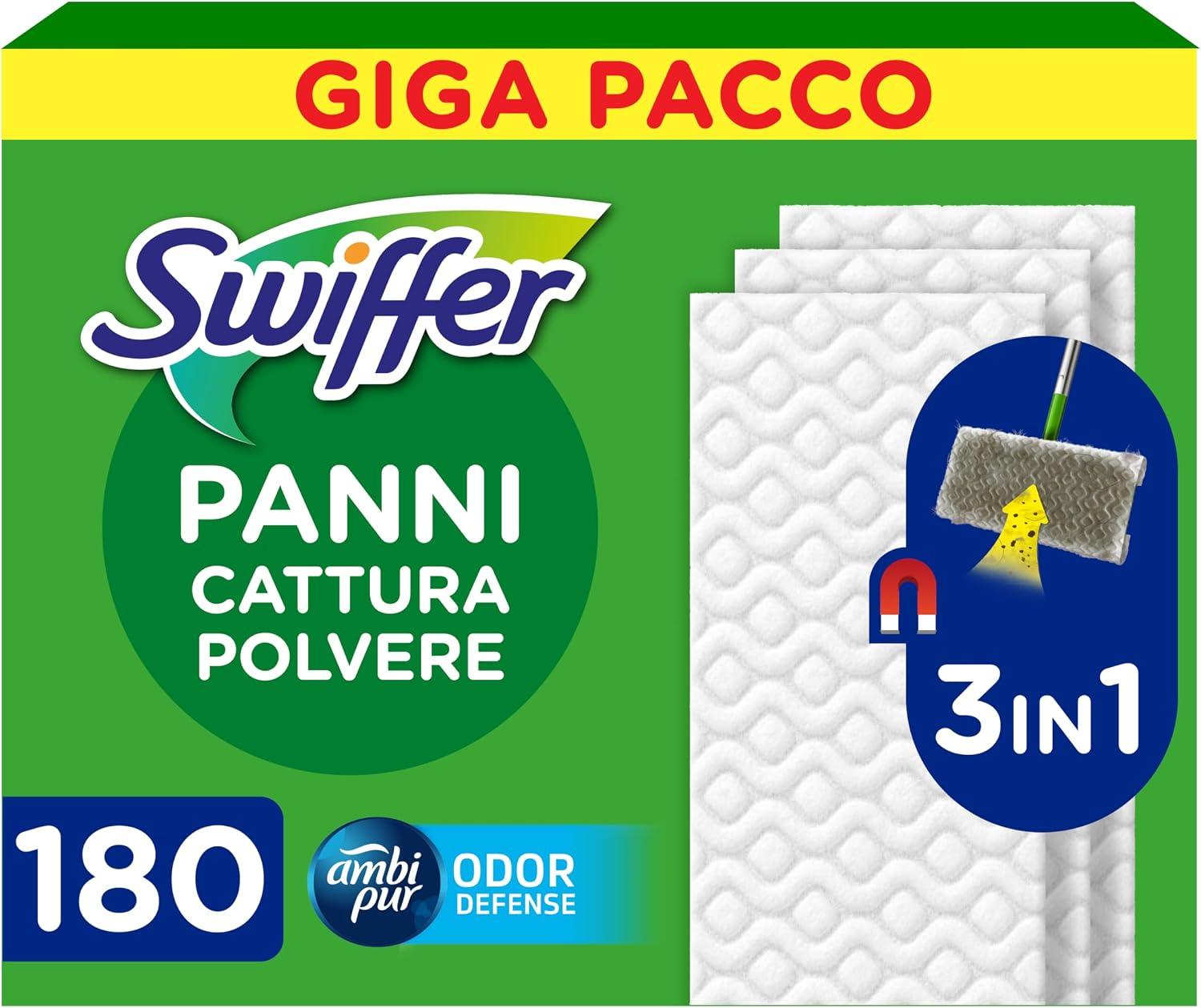 Swiffer Dry, Ricariche Microfibra Catturapolvere, 180 Panni, Giga Pack