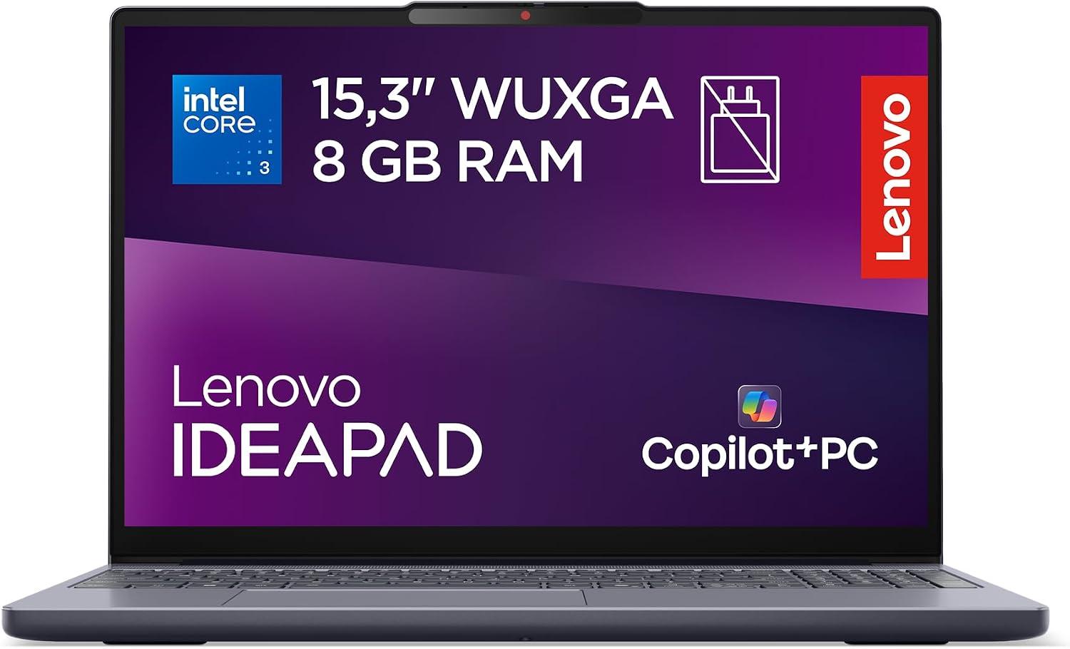 Lenovo IdeaPad Slim 3 Notebook 15" IPS, Intel Core 3 304, RAM 8GB, 256GB SSD, Windows 11 Home, WiFi 6, Laptop per Casa, Ufficio, Studio, Multitasking, Uso Quotidiano - Caricatore non incluso