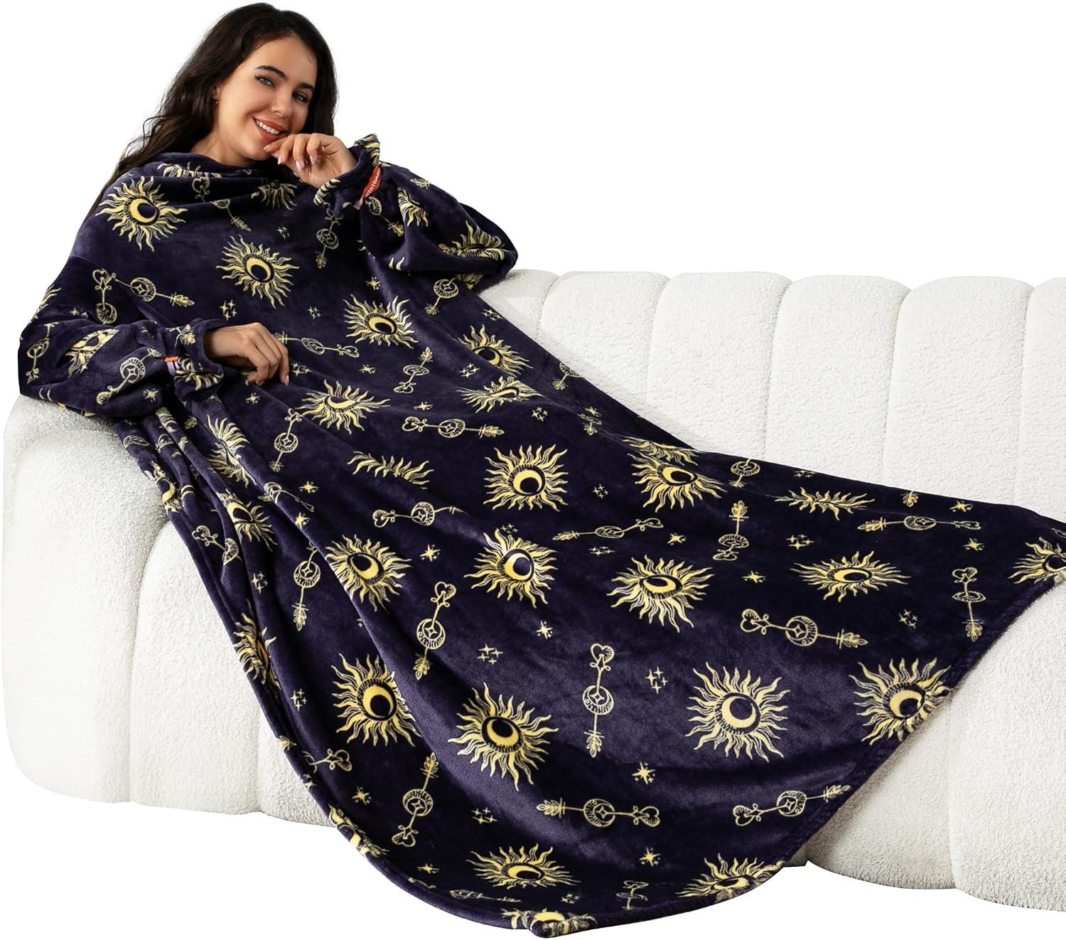 Winthome Coperta con Maniche Morbida, Calda, Soffice, Mani Libere, OEKO-TEX