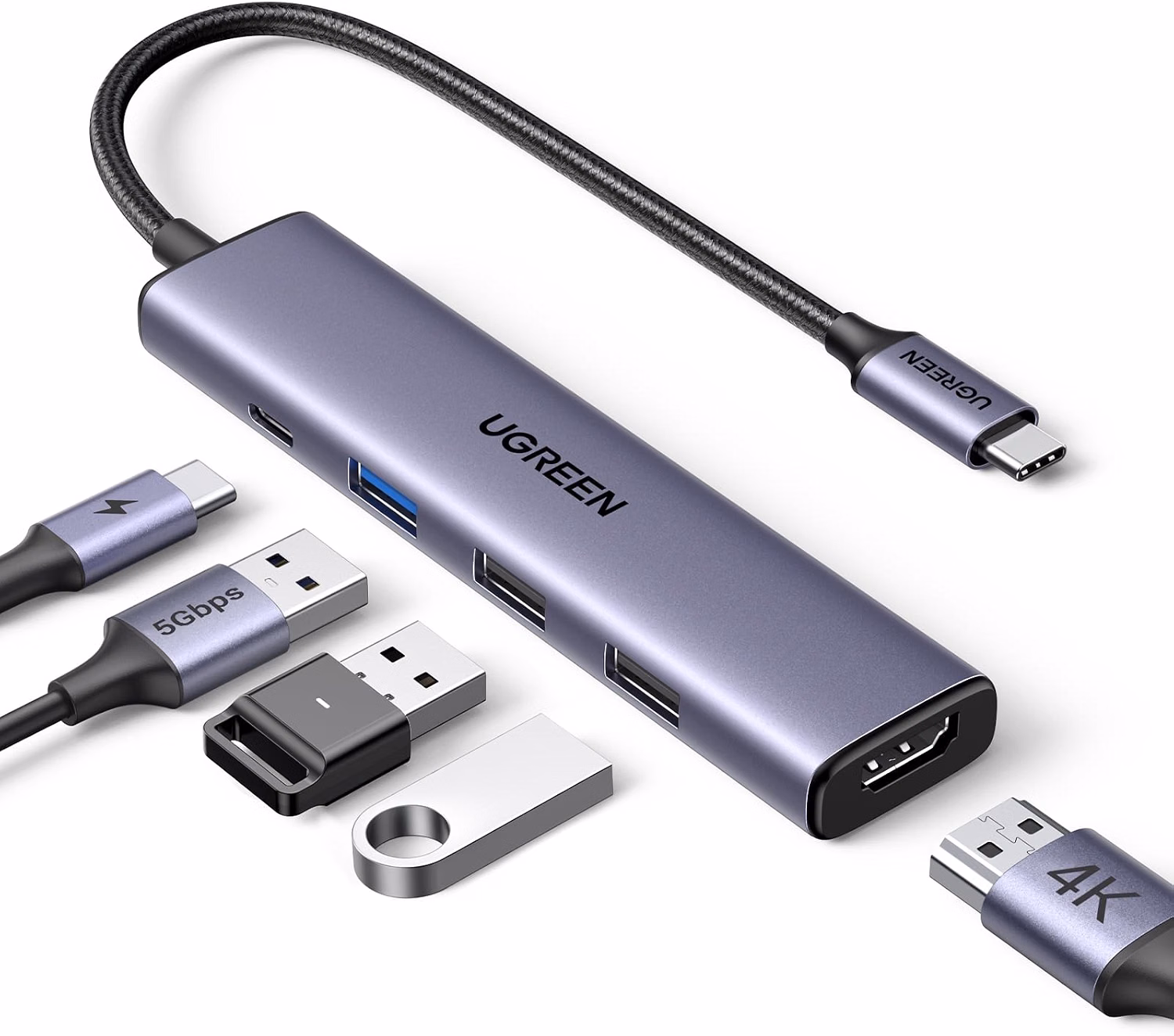 UGREEN Revodok 105 Hub USB C 5 in 1 Adattatore da USB-C a HDMI