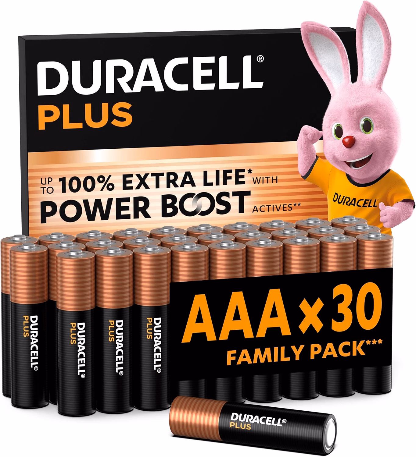 DURACELL AAA Batterie Alcaline Plus (Confezione da 30) 1.5V, LR03